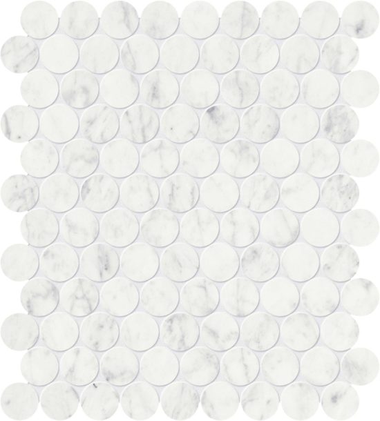 Eterna Bianco 1.25 Polished Penny Round Mosaic | Alita Tile