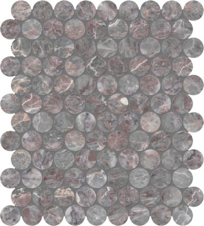Sereno Burgundy 1.25 Penny Round Mosaic