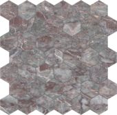 Sereno Burgundy 2 Hexagon Mosaic | Alita Tile