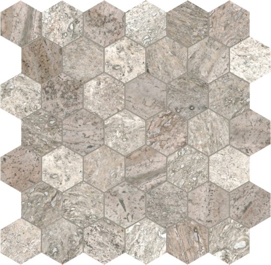 Silver Ash 2 Hexagon Mosaic | Alita Tile