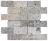 Silver Ash 2x4 Brick Mosaic | Alita Tile