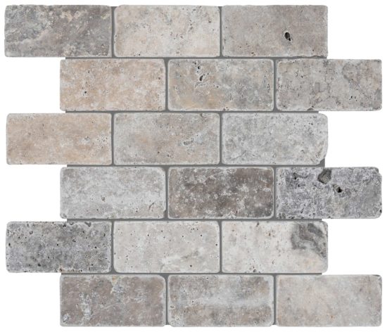 Silver Ash 2x4 Brick Mosaic | Alita Tile