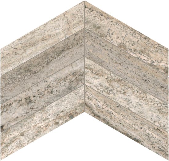 Silver Ash 2x8.5 Chevron Mosaic | Alita Tile