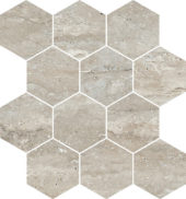 Saturnia 3x3 Hex Silver Matte | Alita Tile