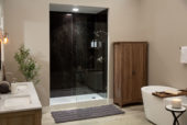 Black Ice Gloss Shower Wall Kit 30x60x94 | Alita Tile