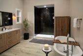 Black Ice Gloss Shower Wall Kit 32x60x94 | Alita Tile