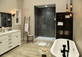 Cracked Slate Gloss Shower Wall Kit 32x60x94 | Alita Tile
