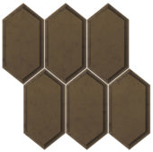 Obsidian Bronze Beveled Hexagon Mosaic | Alita Tile