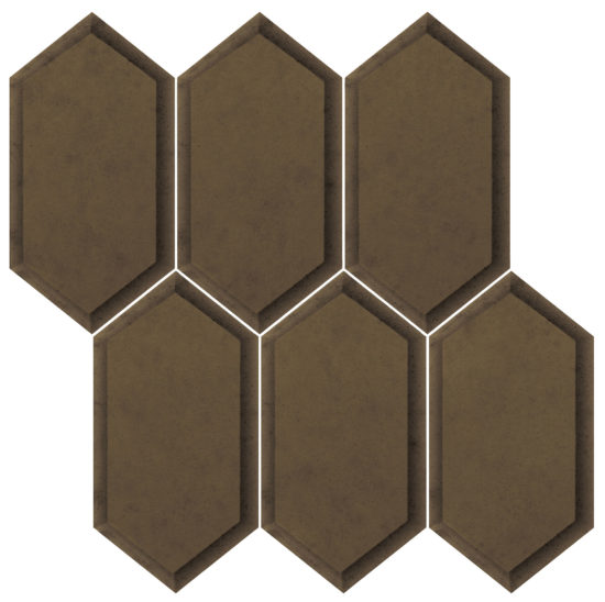 Obsidian Bronze Beveled Hexagon Mosaic | Alita Tile
