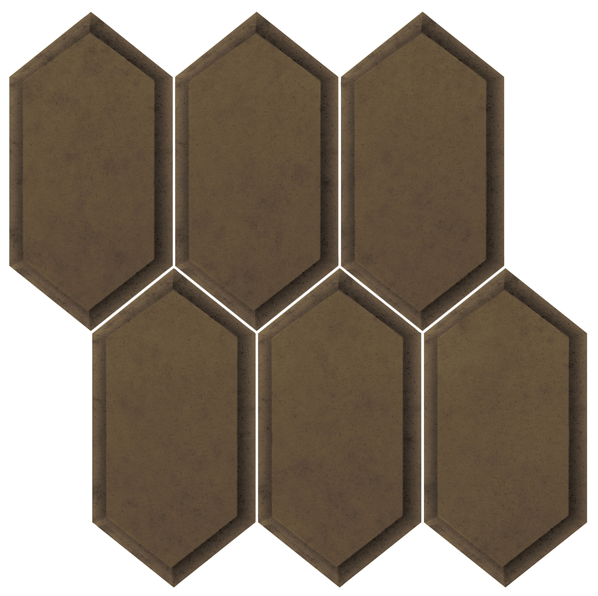 Obsidian Bronze Beveled Hexagon Mosaic