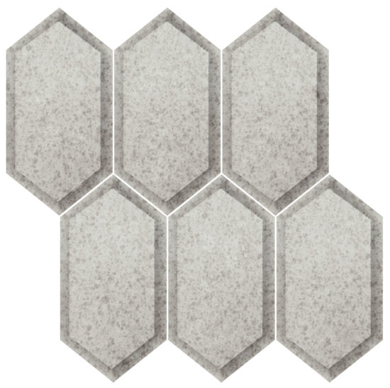 Obsidian Silver Beveled Hexagon Mosaic | Alita Tile